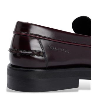 Tommy Hilfiger Mocassins abertos em pele cor de vinho