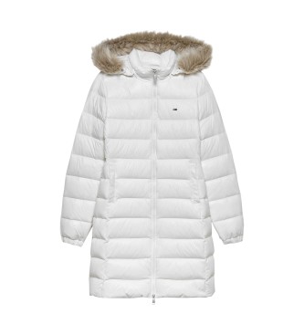 Tommy Jeans Witte glanzende gewatteerde donsjas