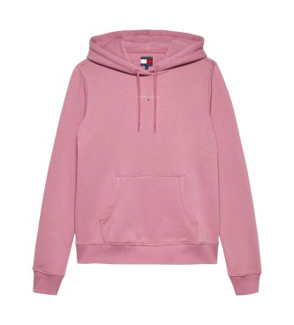 Tommy Jeans Mikina s kapuco z rožnatim linearnim logotipom