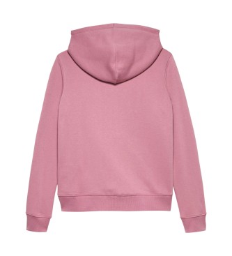 Tommy Jeans Mikina s kapuco z rožnatim linearnim logotipom