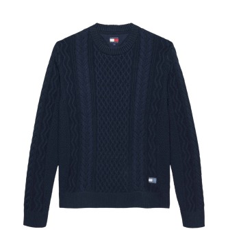 Tommy Jeans Maglione intrecciato blu navy