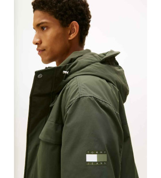 Tommy Jeans Vid parkas med grn vattenavvisande yta