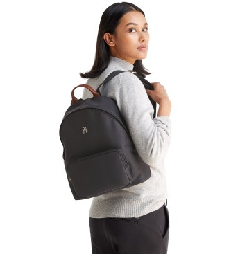 Tommy Hilfiger Black monogrammed backpack