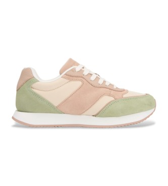 Tommy Hilfiger Beige monogrammed leather trainers