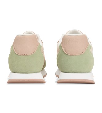 Tommy Hilfiger Beige monogrammed leather trainers