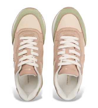 Tommy Hilfiger Beige monogrammed leather trainers