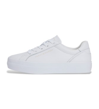 Tommy Hilfiger Sneakers in pelle con plateau bianco