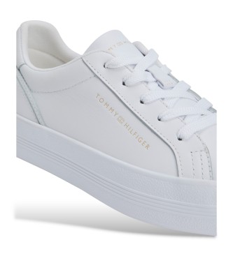 Tommy Hilfiger Sneakers in pelle con plateau bianco