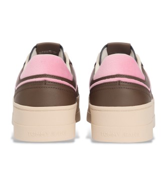 Tommy Jeans Skórzane trampki Greenwich w kolorze brązowym