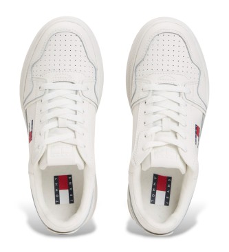 Tommy Jeans Zapatillas de Piel Retro Basket blanco