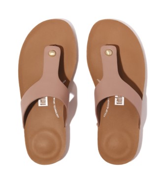 Fitflop iQushion beige leren sandalen 