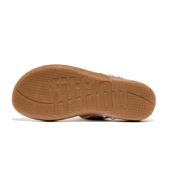 Fitflop iQushion beige leren sandalen 