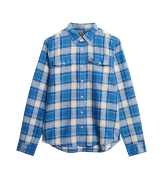 Superdry Merchant Store Leinen-Karohemd blau