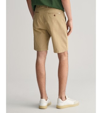 Gant Slim Fit beige twill shorts