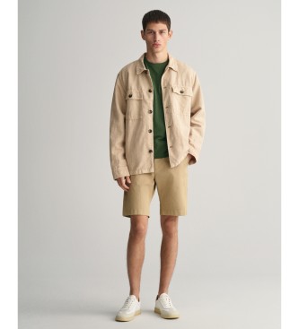 Gant Slim Fit beige twill shorts