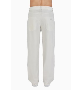 Armani Exchange White baggy jeans