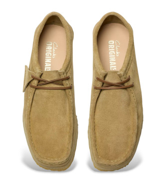 Clarks Scarpe Godney Lace in pelle beige
