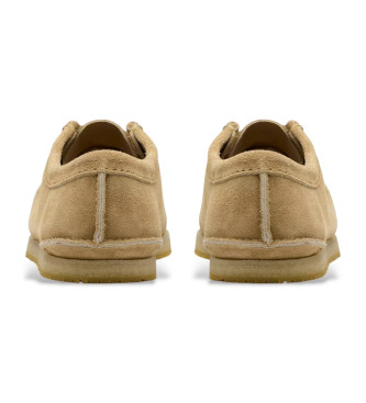 Clarks Scarpe Godney Lace in pelle beige