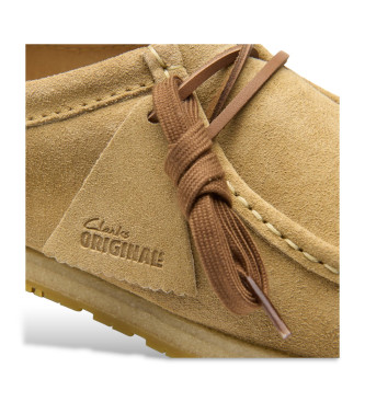 Clarks Scarpe Godney Lace in pelle beige