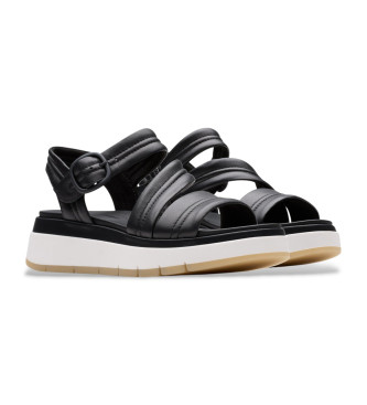 Clarks Sandali in pelle nera Tuscan Strap