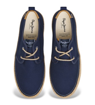 Pepe Jeans Zapatillas de piel Port Tourists marino