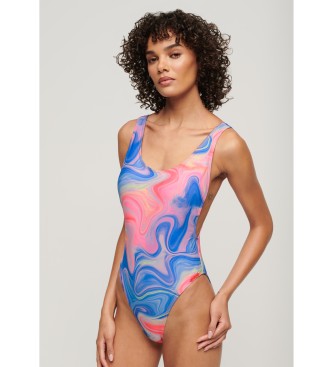 Superdry Fato de banho estampado com costas decotadas multicoloridas