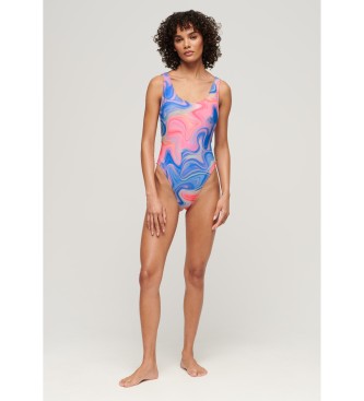 Superdry Fato de banho estampado com costas decotadas multicoloridas