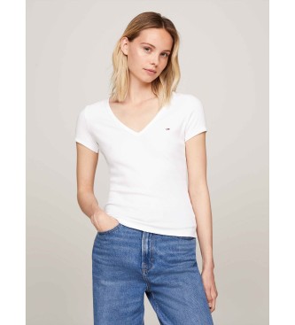 Tommy Jeans Essential white V-neck T-shirt