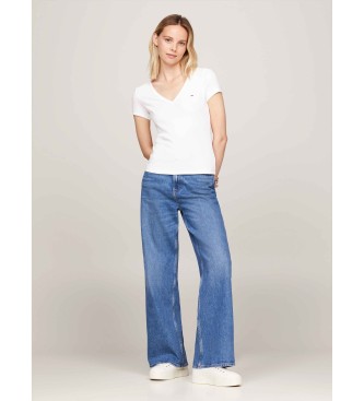 Tommy Jeans Essential white V-neck T-shirt