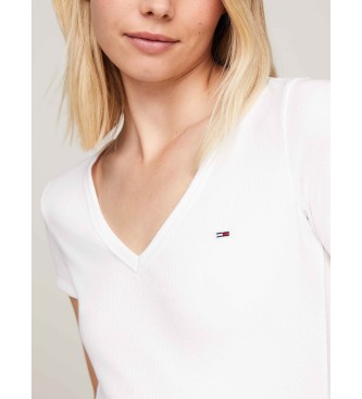 Tommy Jeans Essential white V-neck T-shirt