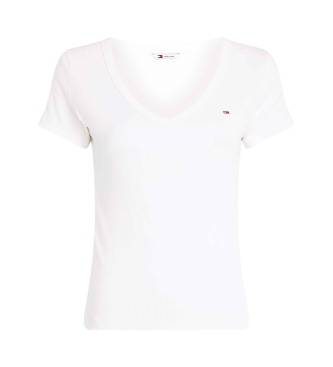 Tommy Jeans Essential white V-neck T-shirt