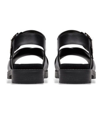 Clarks Sandlias Orinoco Cross em pele preta