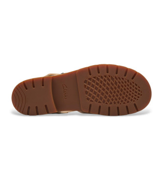 Clarks Sandlias Orinoco Cross em pele branca e creme