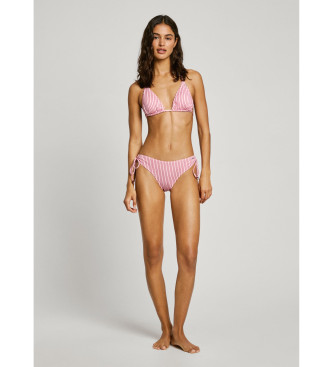 Pepe Jeans Bikini top in lightweight stretch fabric pink