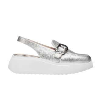 Wonders Silberne Acalia Lederschuhe