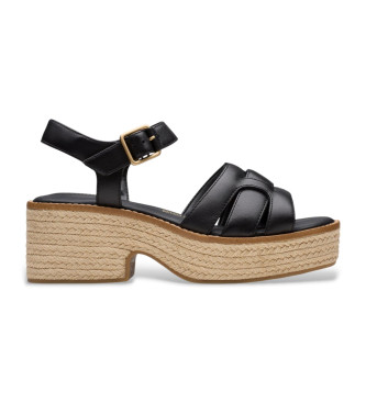 Clarks Usnjeni sandali Coledale Strap črne barve