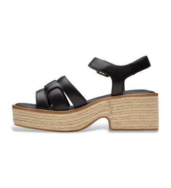 Clarks Usnjeni sandali Coledale Strap črne barve