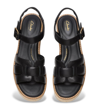 Clarks Usnjeni sandali Coledale Strap črne barve
