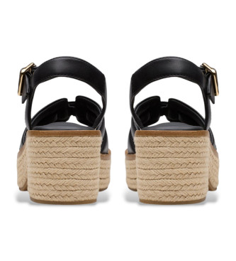 Clarks Usnjeni sandali Coledale Strap črne barve