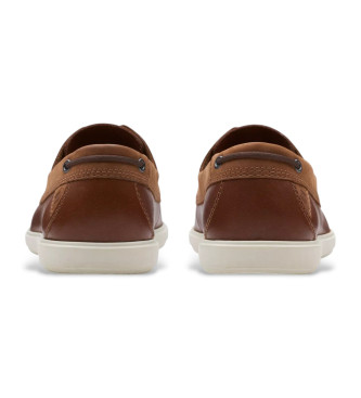 Clarks Scarpe da barca in pelle marrone Bratton