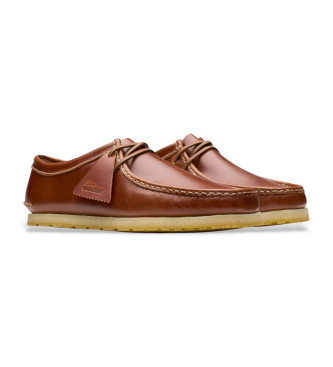 Clarks Mocassini Godney Lace in pelle marrone