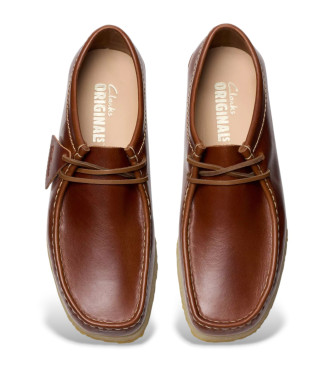 Clarks Mocassini Godney Lace in pelle marrone