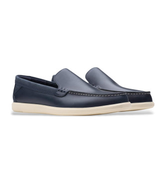 Clarks Mocassini Bratton in pelle blu navy