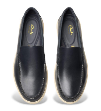 Clarks Mocassini Bratton in pelle blu navy