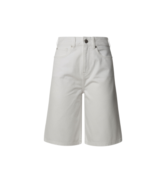 Pepe Jeans Bermuda kratke hlače iz belega raztegljivega džinsa
