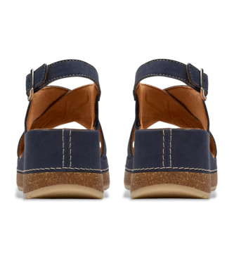 Clarks Sandali in pelle blu navy Kassanda Step