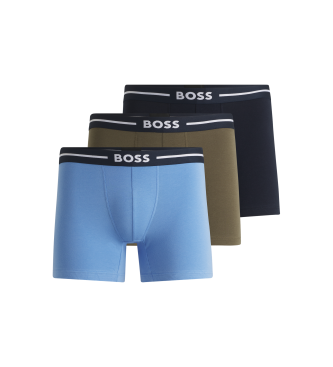 BOSS Confezione da 3 boxer Bold in blu, blu navy e verde