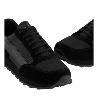 Armani Exchange Mesh-sneakers i lder, sort