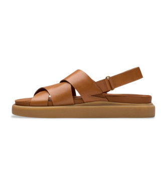 Clarks Aristella Sun usnjeni sandali rjave barve