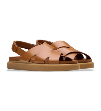 Clarks Aristella Sun usnjeni sandali rjave barve
